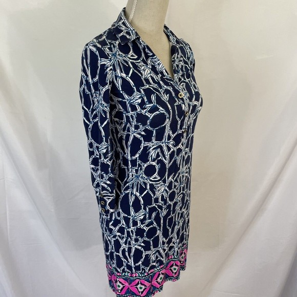 LILLY PULITZER Ansley Polo Dress Size XXS High Tide Navy UPF 50 - Picture 4 of 9